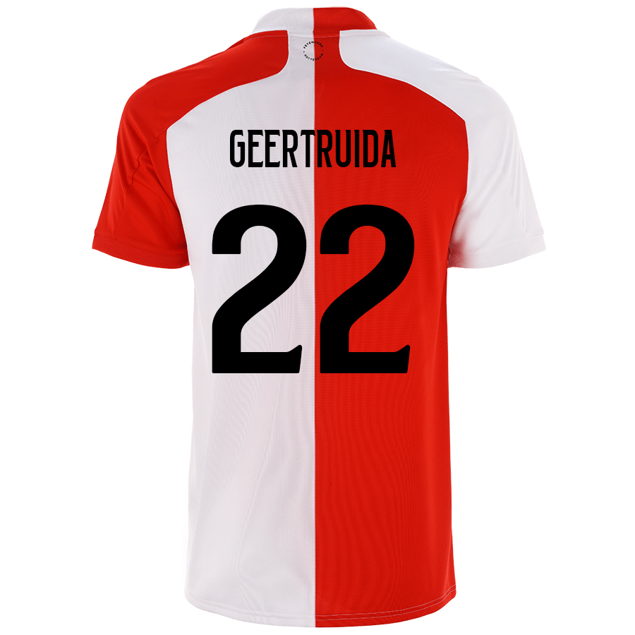 Kinder Fußball Lutsharel Geertruida #22 Heimtrikot Rot Weiß Trikot 2020/21 Hemd