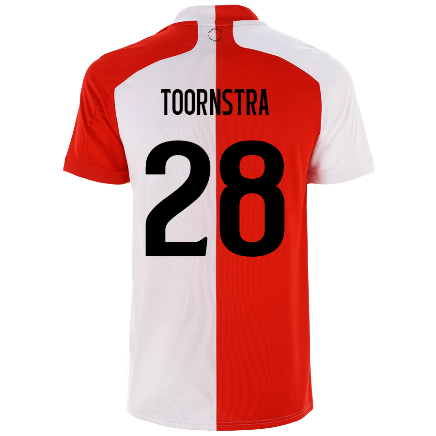 Kinder Fußball Jens Toornstra #28 Heimtrikot Rot Weiß Trikot 2020/21 Hemd