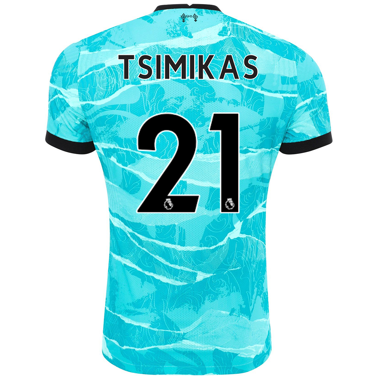 Kinder Fußball Konstantinos Tsimikas #21 Auswärtstrikot Blau Trikot 2020/21 Hemd