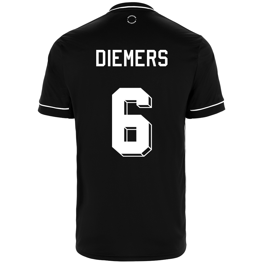 Kinder Fußball Mark Diemers #6 Auswärtstrikot Schwarz Trikot 2020/21 Hemd
