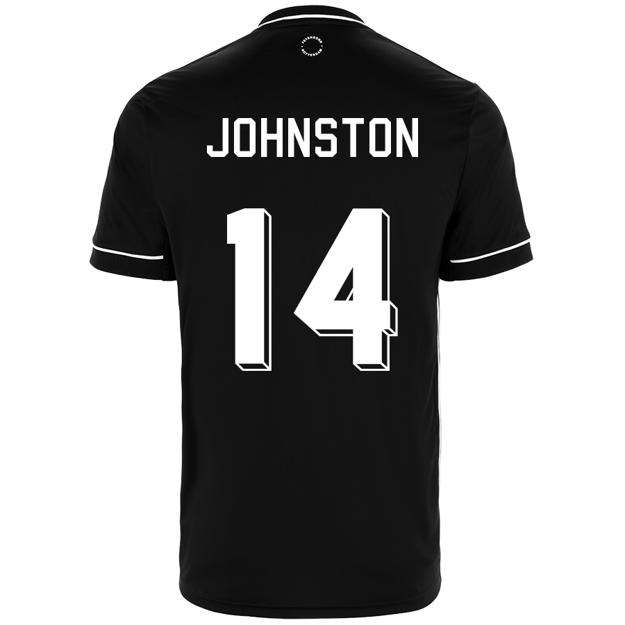 Kinder Fußball George Johnston #14 Auswärtstrikot Schwarz Trikot 2020/21 Hemd