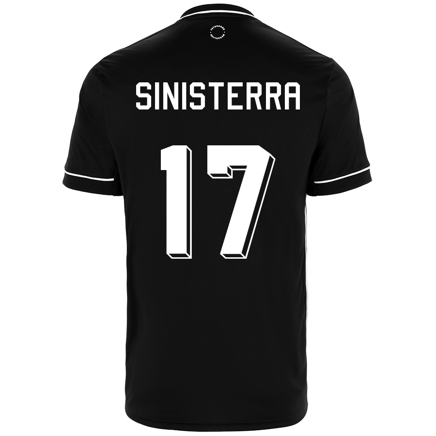 Kinder Fußball Luis Sinisterra #17 Auswärtstrikot Schwarz Trikot 2020/21 Hemd