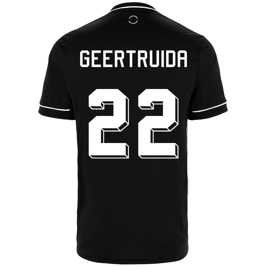 Kinder Fußball Lutsharel Geertruida #22 Auswärtstrikot Schwarz Trikot 2020/21 Hemd