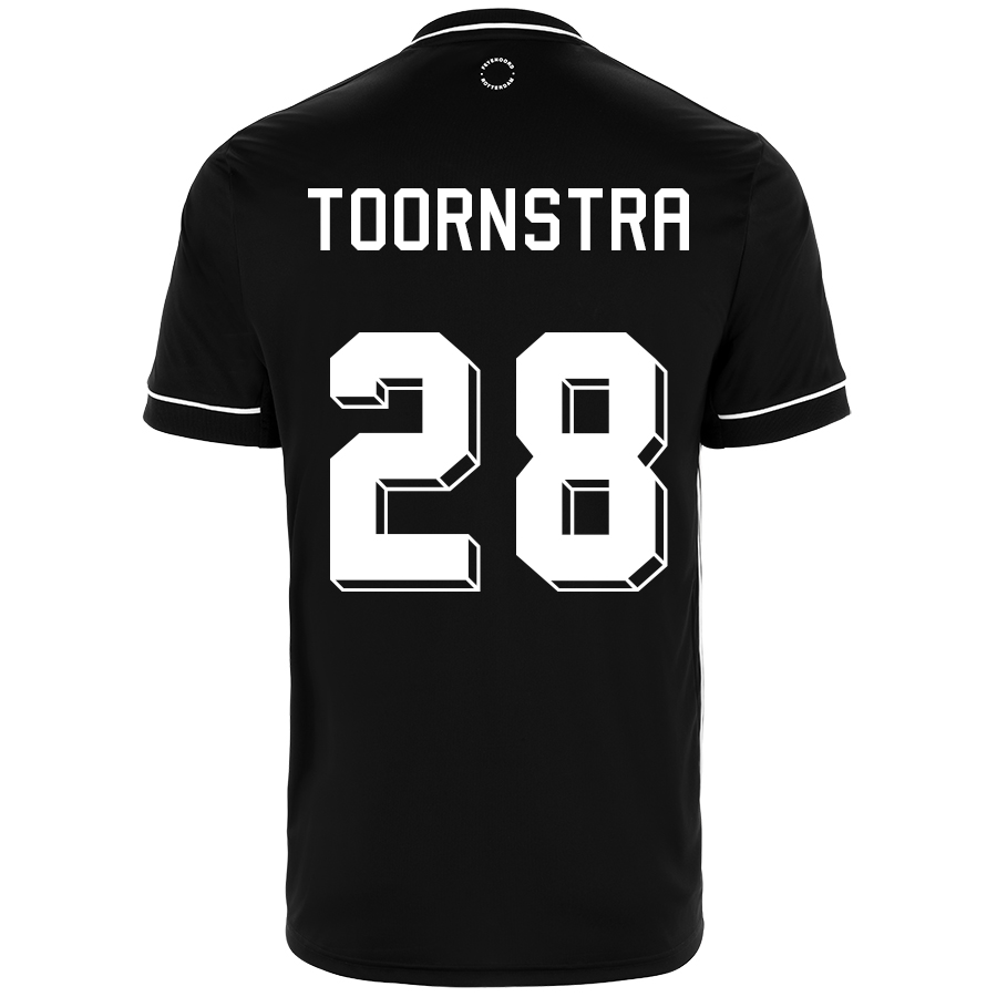 Kinder Fußball Jens Toornstra #28 Auswärtstrikot Schwarz Trikot 2020/21 Hemd