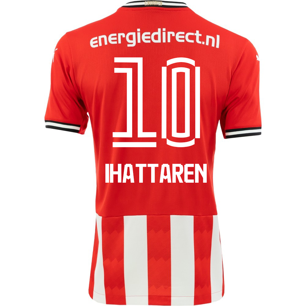 Kinder Fußball Mohamed Ihattaren #10 Heimtrikot Rot Trikot 2020/21 Hemd