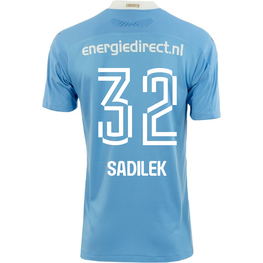 Kinder Fußball Michal Sadilek #32 Auswärtstrikot Blau Trikot 2020/21 Hemd