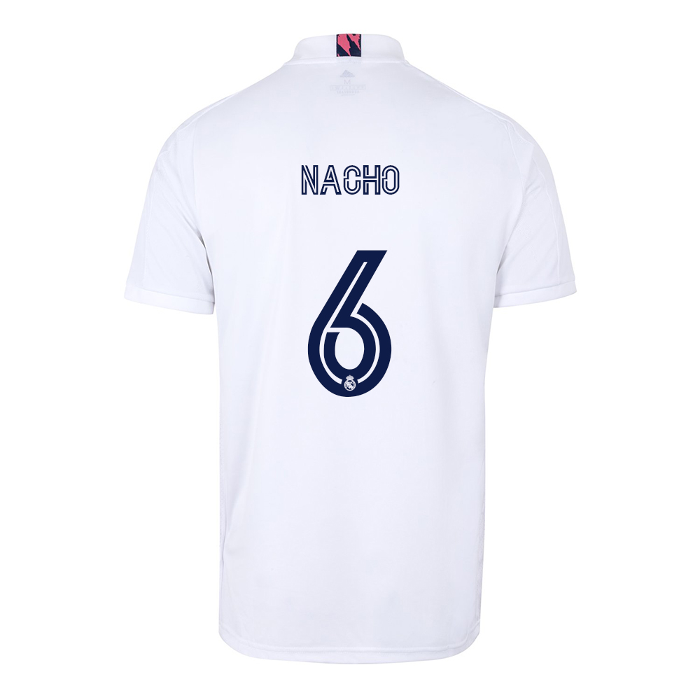 Kinder Fußball Nacho Fernandez #6 Heimtrikot Weiß Trikot 2020/21 Hemd