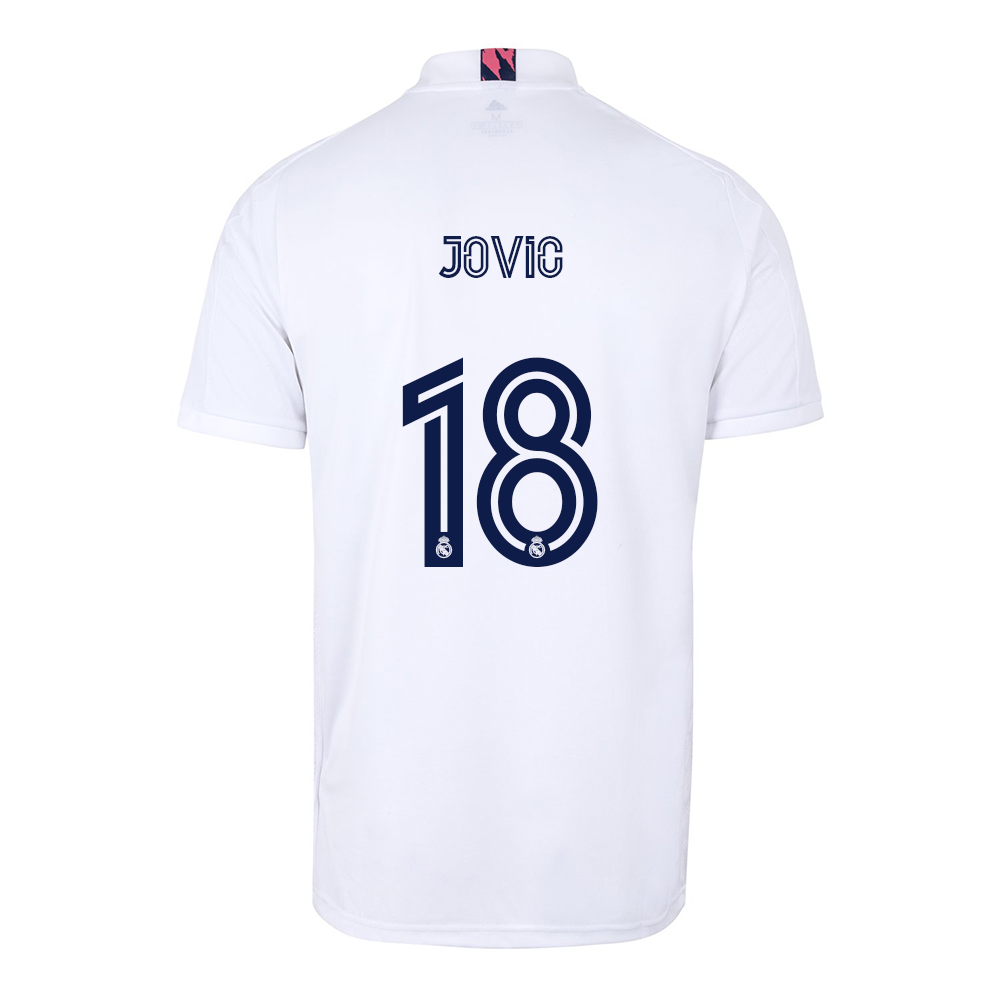 Kinder Fußball Luka Jovic #18 Heimtrikot Weiß Trikot 2020/21 Hemd