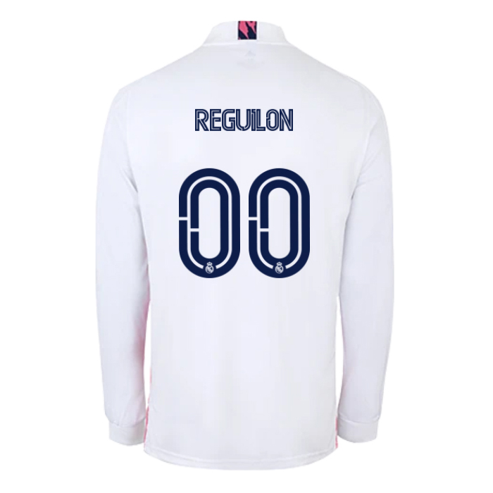Kinder Fußball Sergio Reguilon #0 Heimtrikot Weiß Long Sleeve Trikot 2020/21 Hemd