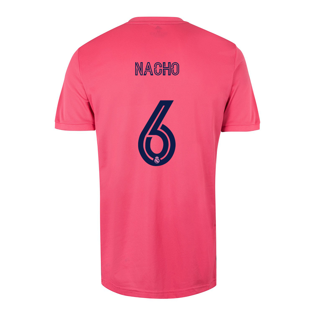 Kinder Fußball Nacho Fernandez #6 Auswärtstrikot Rosa Trikot 2020/21 Hemd