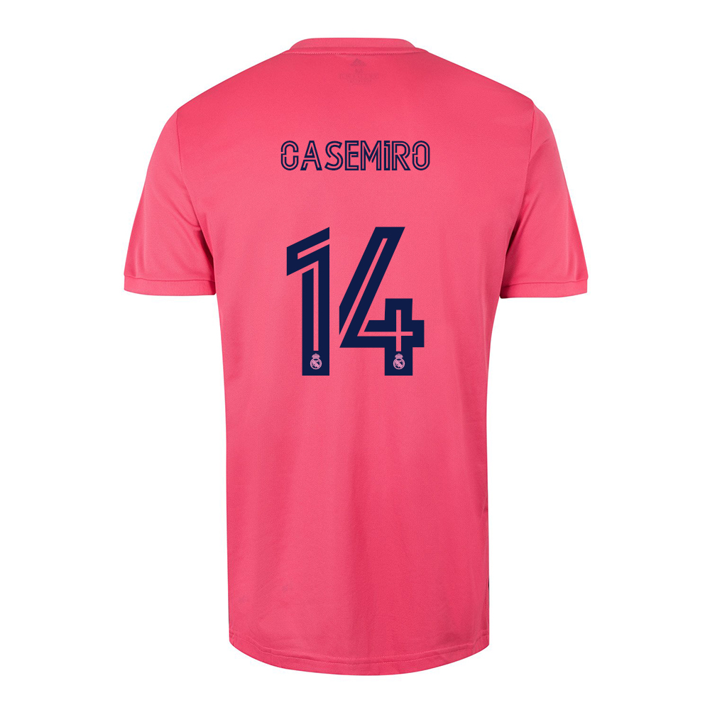 Kinder Fußball Casemiro #14 Auswärtstrikot Rosa Trikot 2020/21 Hemd