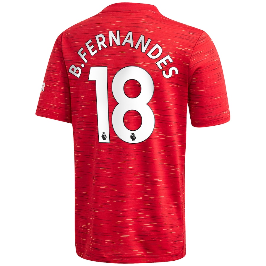 Kinder Fußball Bruno Fernandes #18 Heimtrikot Rot Trikot 2020/21 Hemd