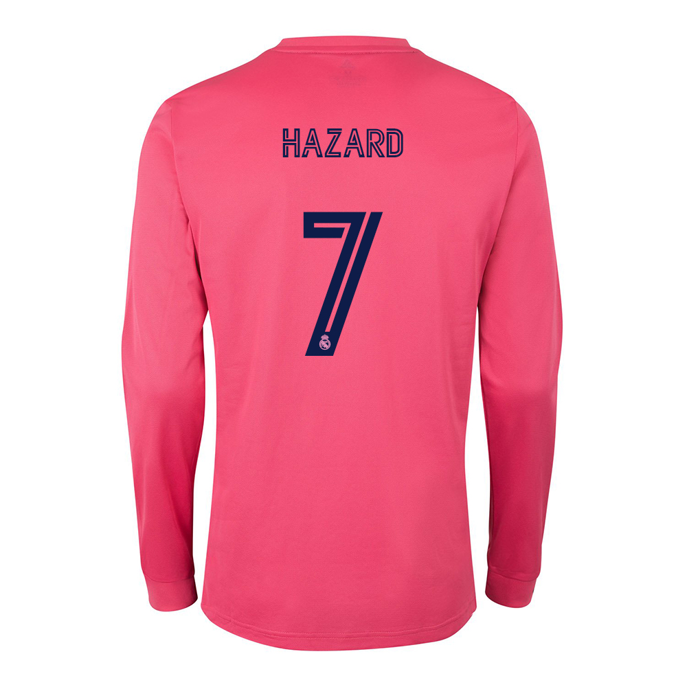 Kinder Fußball Eden Hazard #7 Auswärtstrikot Rosa Long Sleeve Trikot 2020/21 Hemd