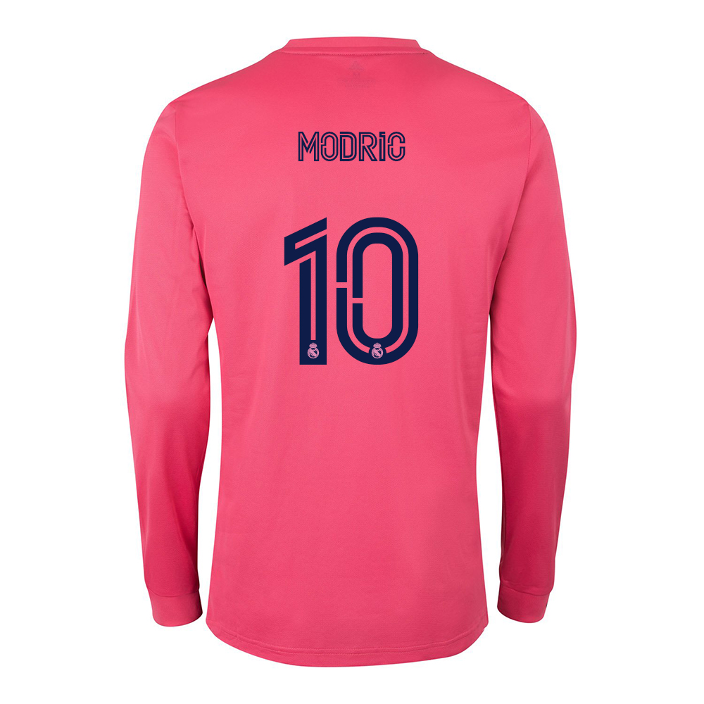 Kinder Fußball Luka Modric #10 Auswärtstrikot Rosa Long Sleeve Trikot 2020/21 Hemd