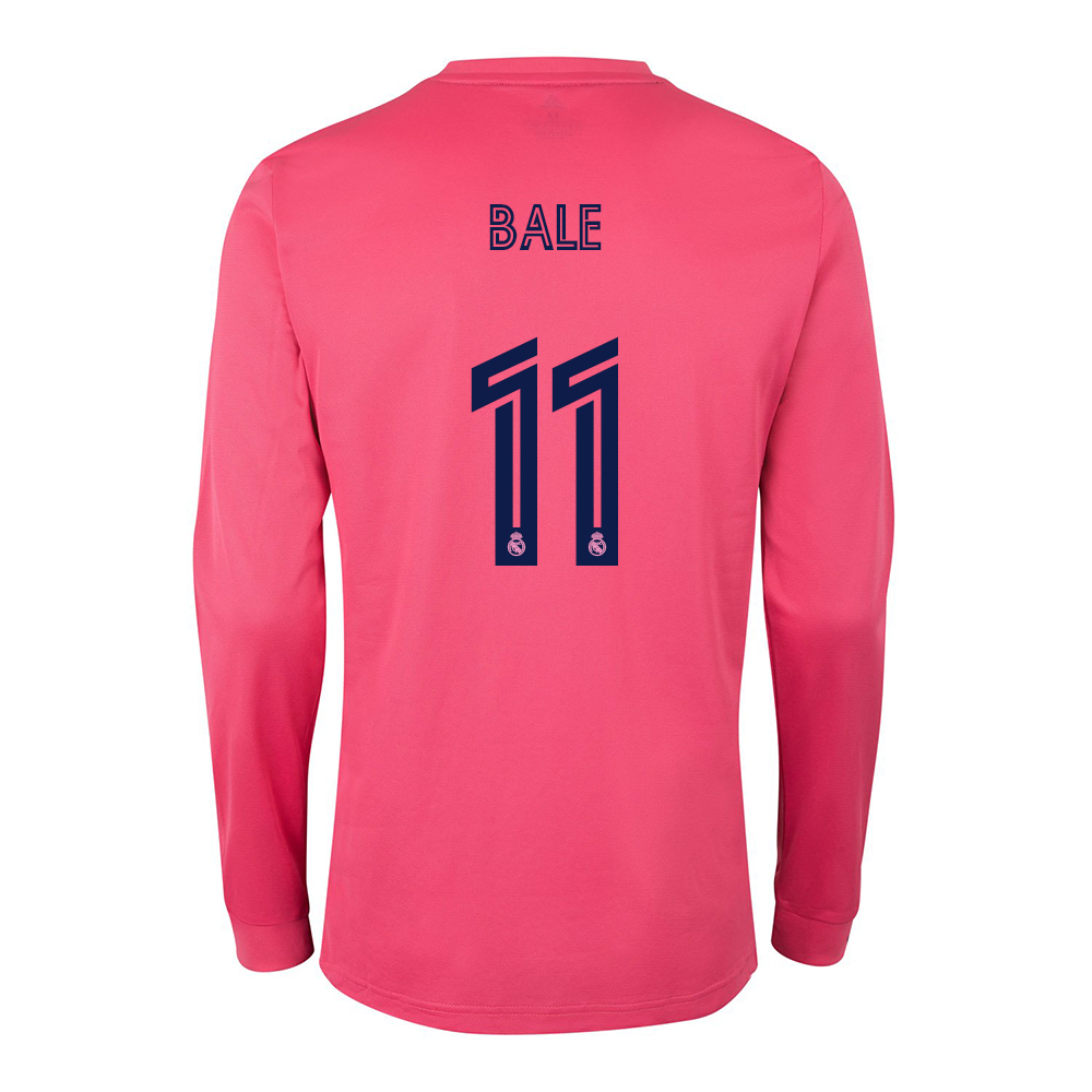 Kinder Fußball Gareth Bale #11 Auswärtstrikot Rosa Long Sleeve Trikot 2020/21 Hemd
