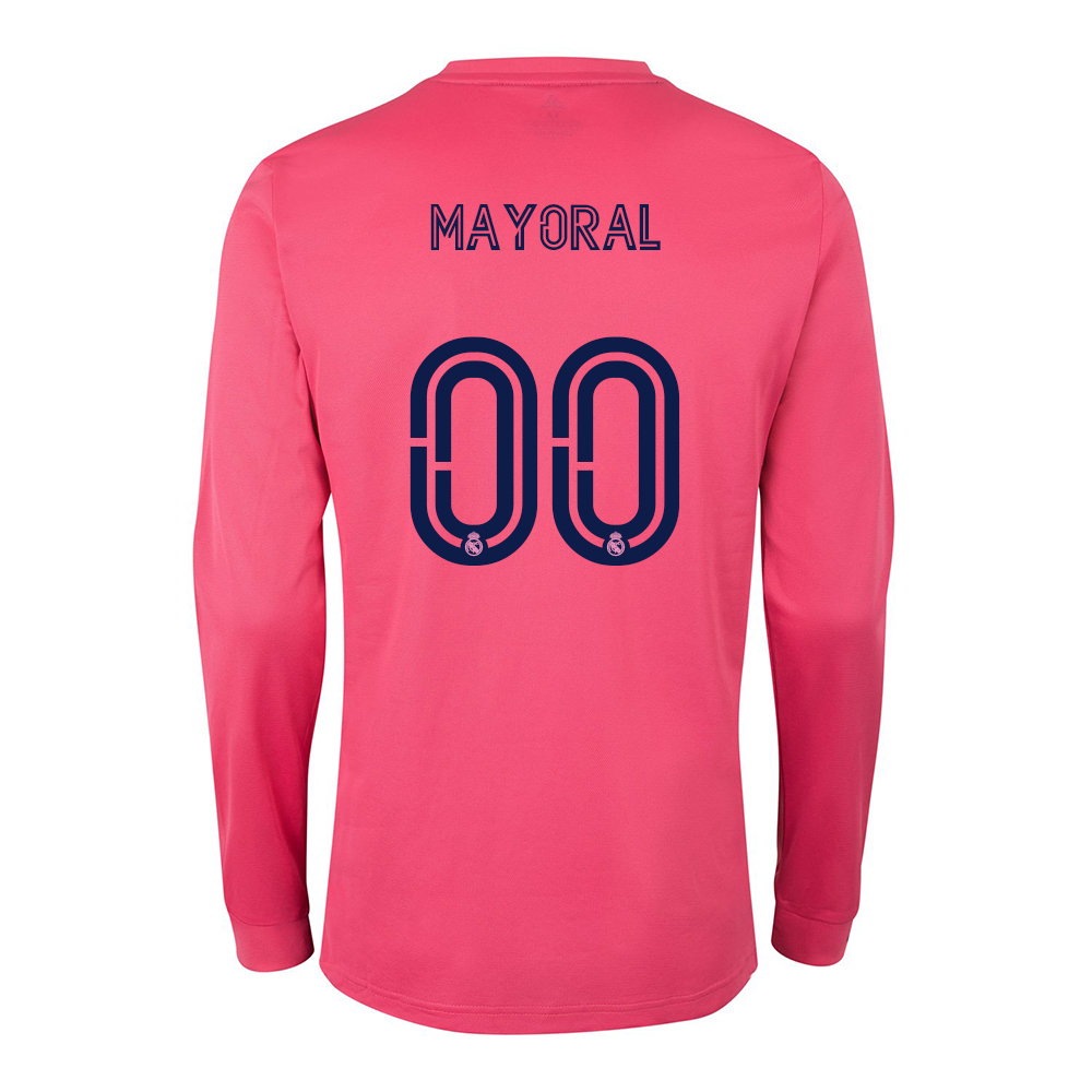 Kinder Fußball Borja Mayoral #0 Auswärtstrikot Rosa Long Sleeve Trikot 2020/21 Hemd