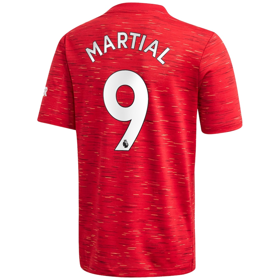 Kinder Fußball Anthony Martial #9 Heimtrikot Rot Trikot 2020/21 Hemd