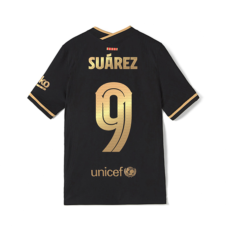 Kinder Fußball Luis Suarez #9 Auswärtstrikot Schwarz Trikot 2020/21 Hemd