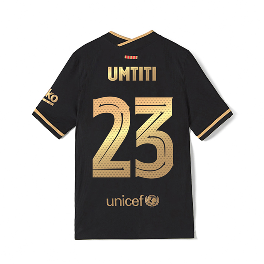 Kinder Fußball Samuel Umtiti #23 Auswärtstrikot Schwarz Trikot 2020/21 Hemd