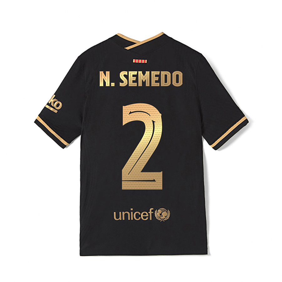 Kinder Fußball Nelson Semedo #2 Auswärtstrikot Schwarz Trikot 2020/21 Hemd