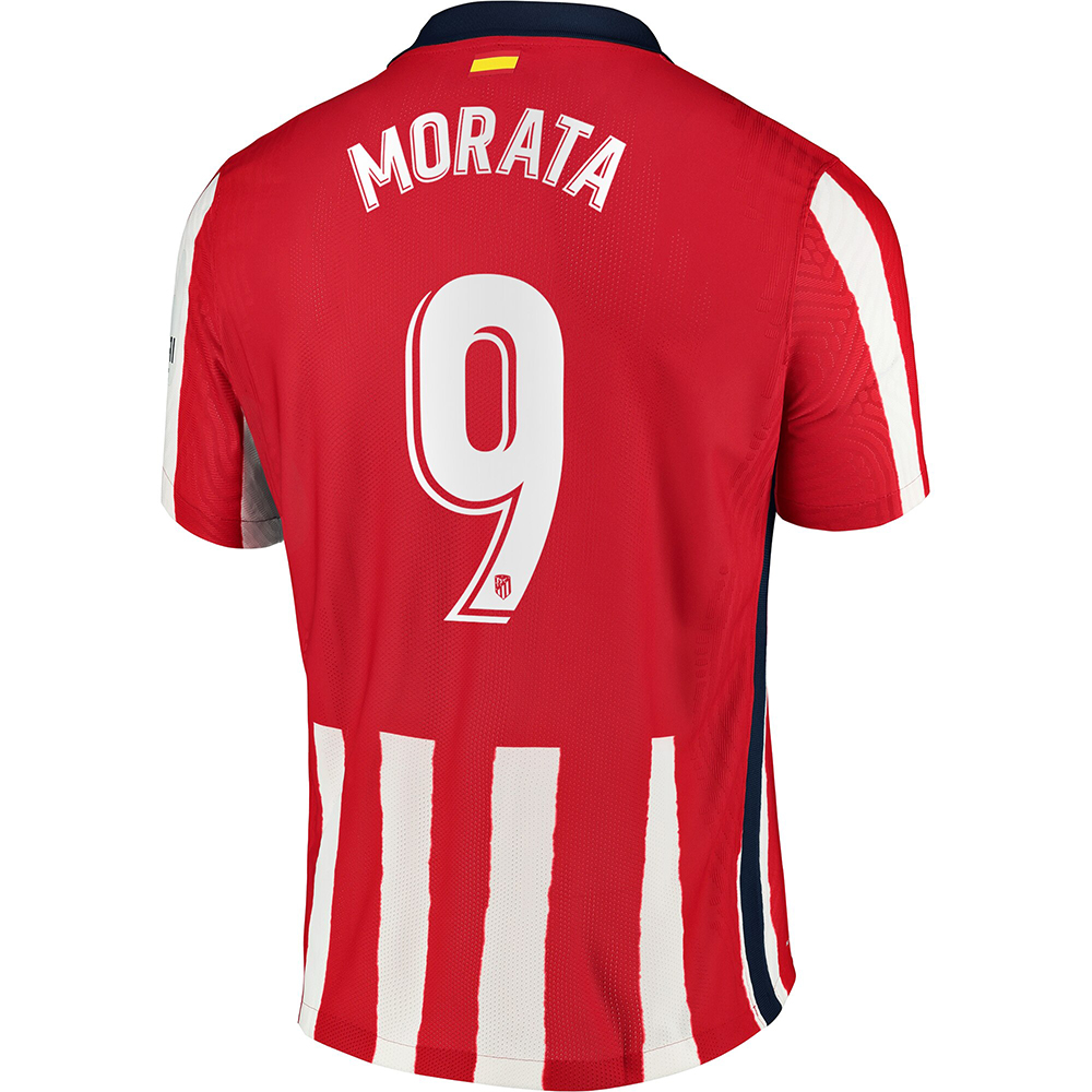 Kinder Fußball Alvaro Morata #9 Heimtrikot Rot Trikot 2020/21 Hemd