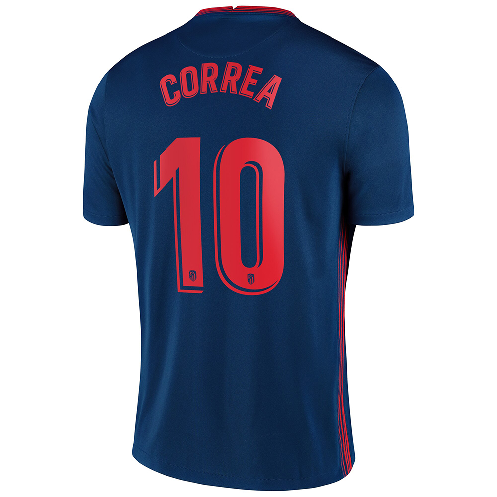 Kinder Fußball Angel Correa #10 Auswärtstrikot Königsblau Trikot 2020/21 Hemd