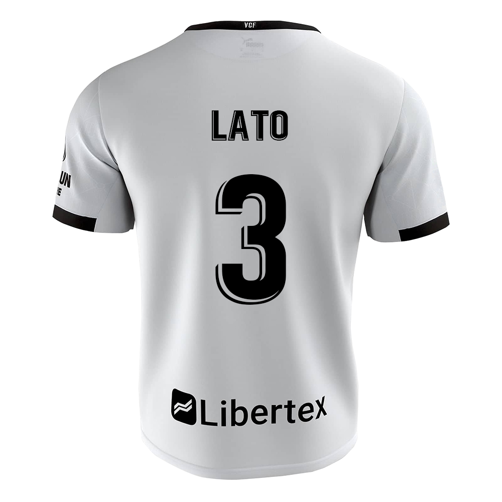 Kinder Fußball Toni Lato #3 Heimtrikot Weiß Trikot 2020/21 Hemd
