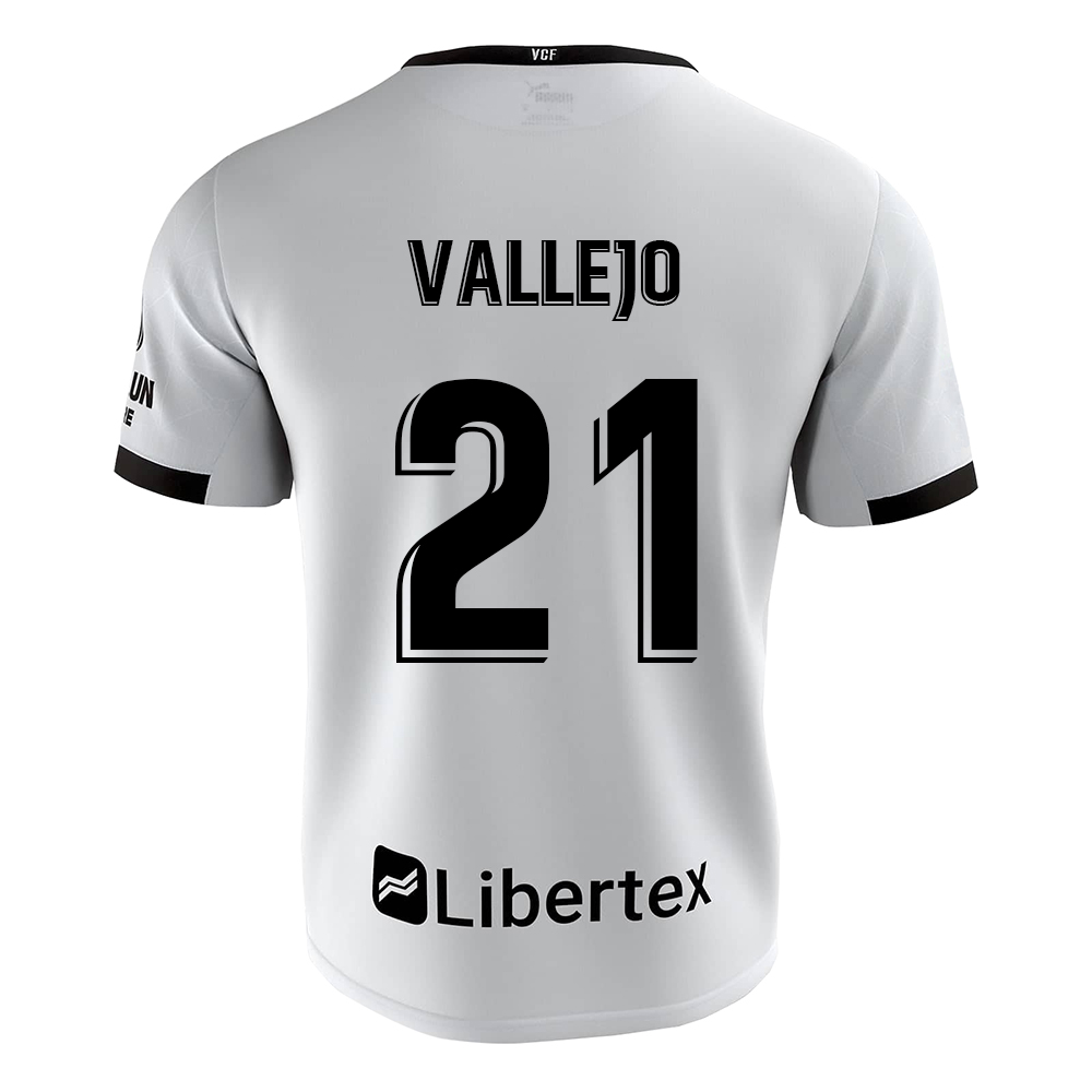 Kinder Fußball Manu Vallejo #21 Heimtrikot Weiß Trikot 2020/21 Hemd