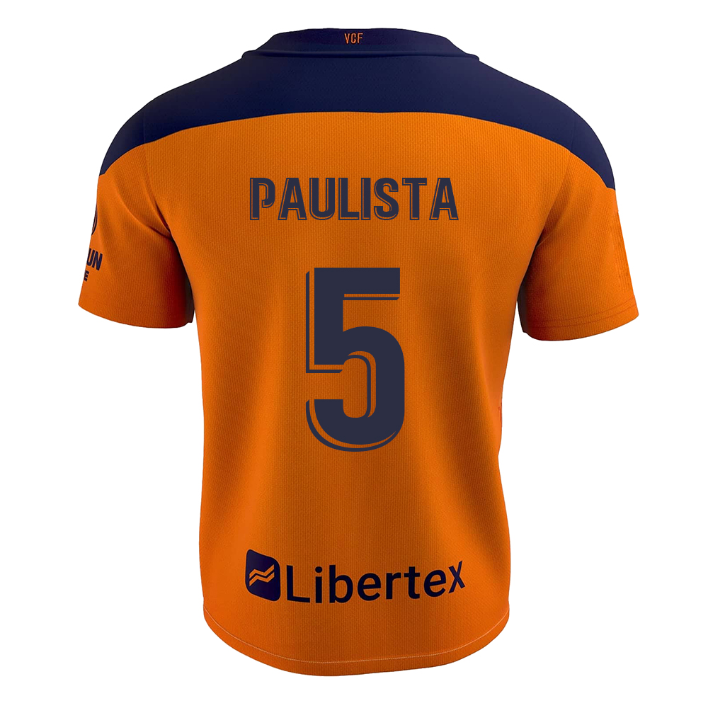 Kinder Fußball Gabriel Paulista #5 Auswärtstrikot Orange Trikot 2020/21 Hemd