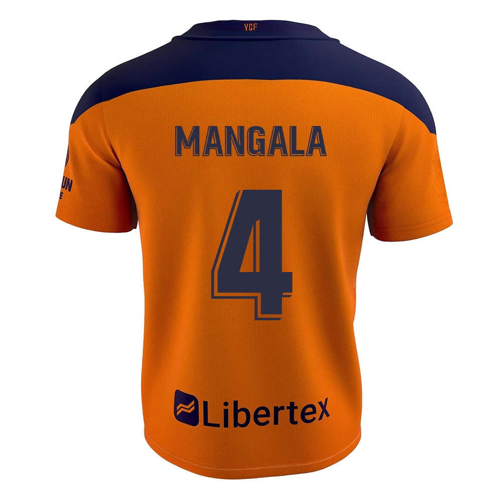 Kinder Fußball Eliaquim Mangala #4 Auswärtstrikot Orange Trikot 2020/21 Hemd
