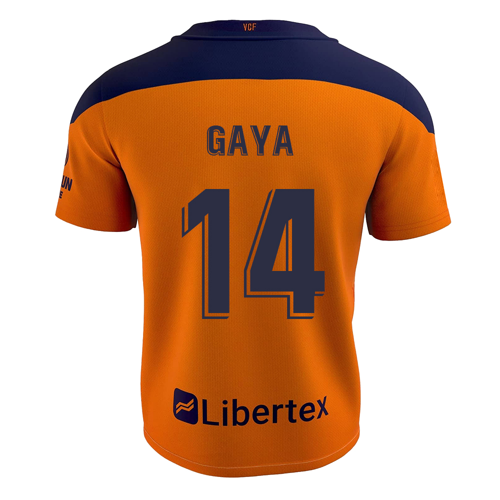 Kinder Fußball Jose Gaya #14 Auswärtstrikot Orange Trikot 2020/21 Hemd