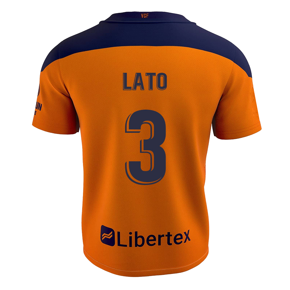 Kinder Fußball Toni Lato #3 Auswärtstrikot Orange Trikot 2020/21 Hemd