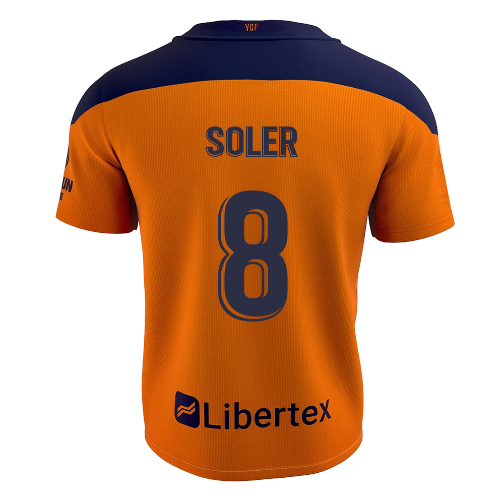 Kinder Fußball Carlos Soler #8 Auswärtstrikot Orange Trikot 2020/21 Hemd