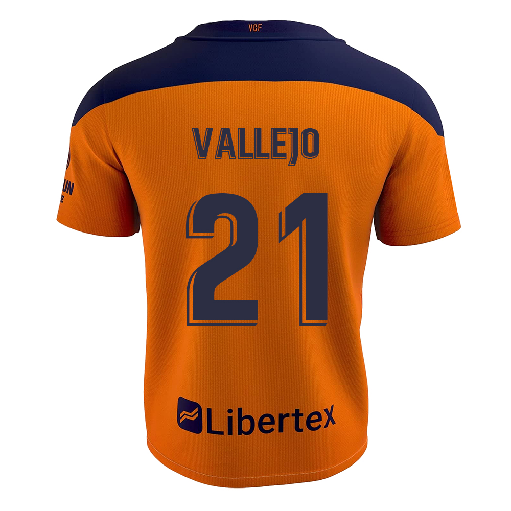Kinder Fußball Manu Vallejo #21 Auswärtstrikot Orange Trikot 2020/21 Hemd