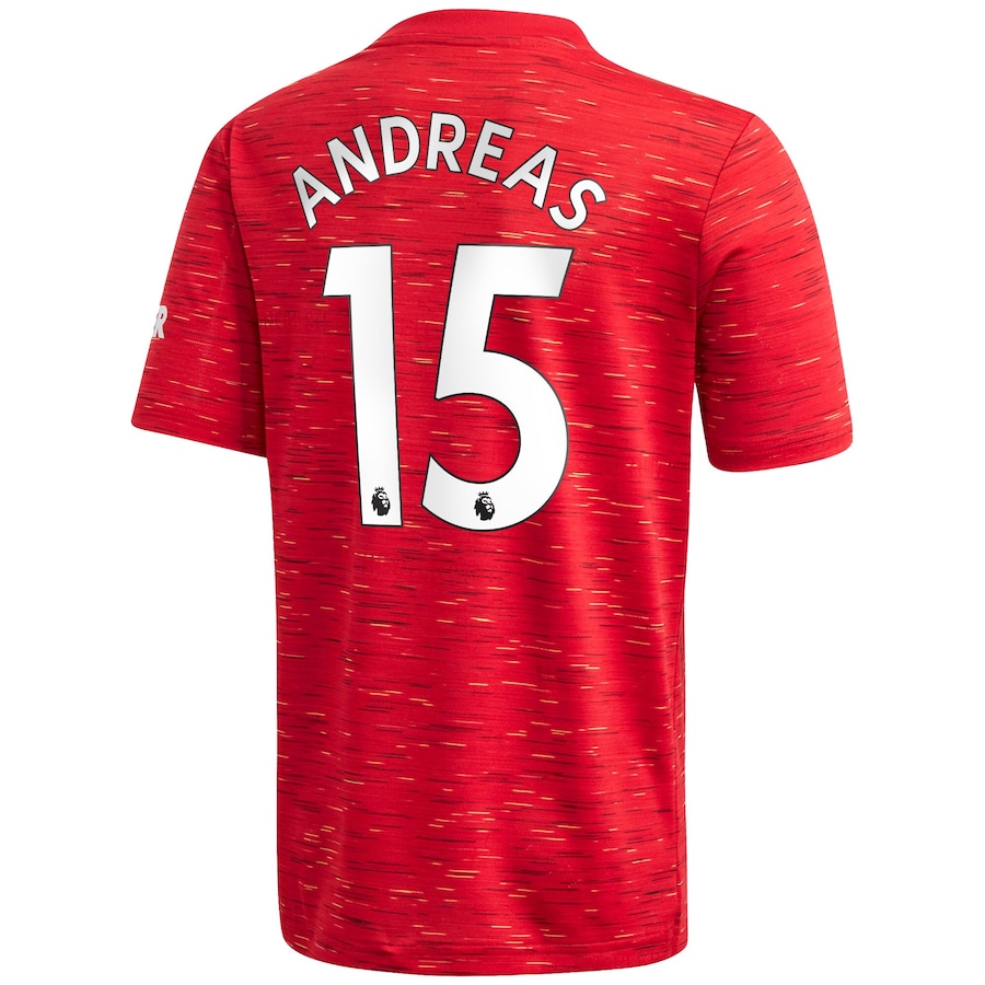 Kinder Fußball Andreas Pereira #15 Heimtrikot Rot Trikot 2020/21 Hemd