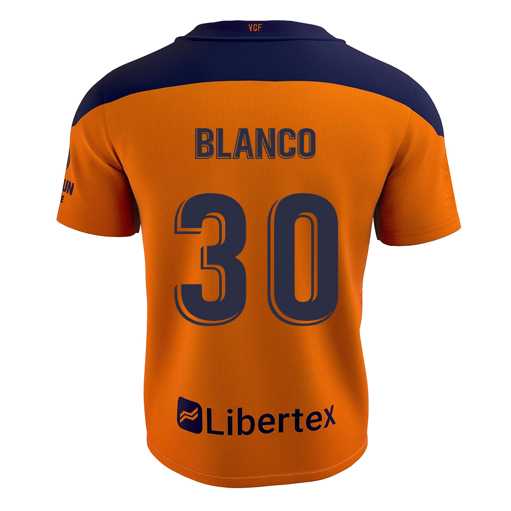 Kinder Fußball Alex Blanco #30 Auswärtstrikot Orange Trikot 2020/21 Hemd