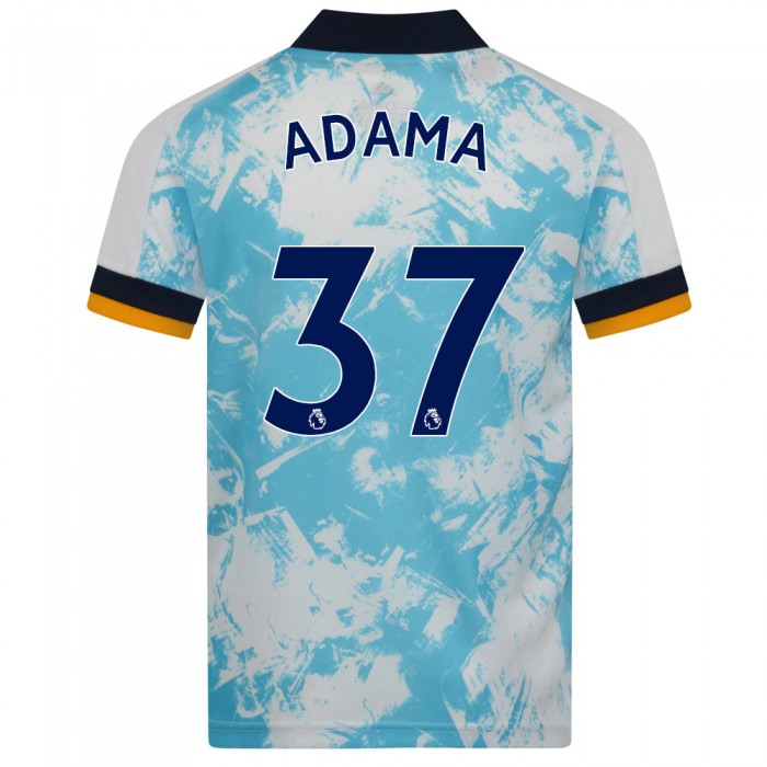Kinder Fußball Adama Traore #37 Auswärtstrikot Weiß Blau Trikot 2020/21 Hemd