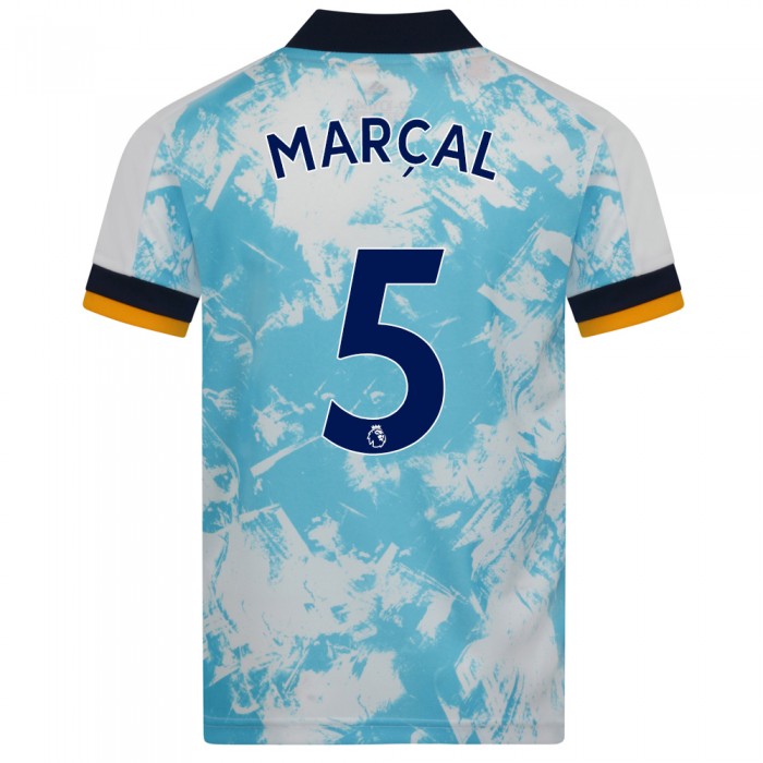 Kinder Fußball Marcal #5 Auswärtstrikot Weiß Blau Trikot 2020/21 Hemd