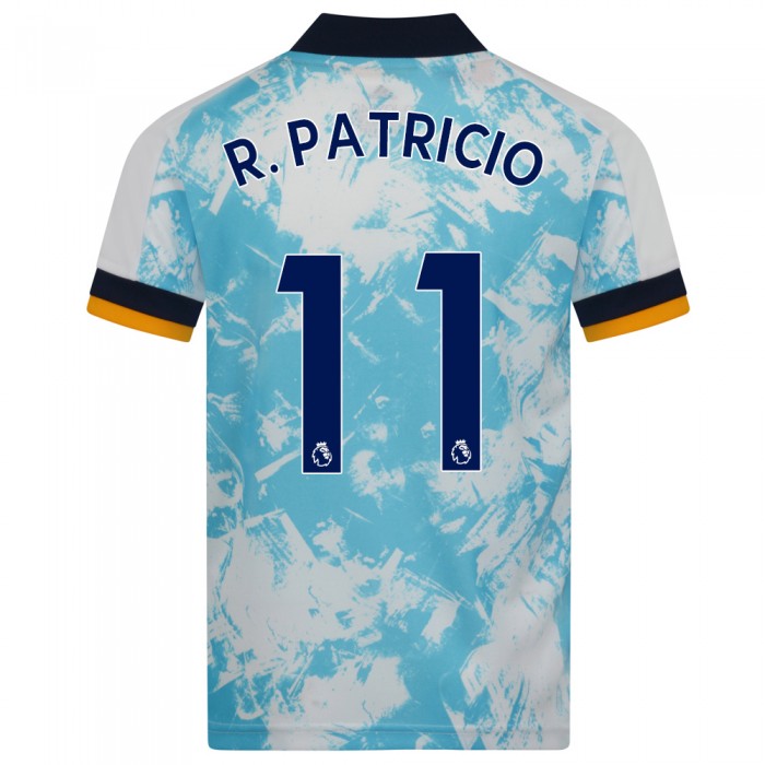 Kinder Fußball Rui Patricio #11 Auswärtstrikot Weiß Blau Trikot 2020/21 Hemd