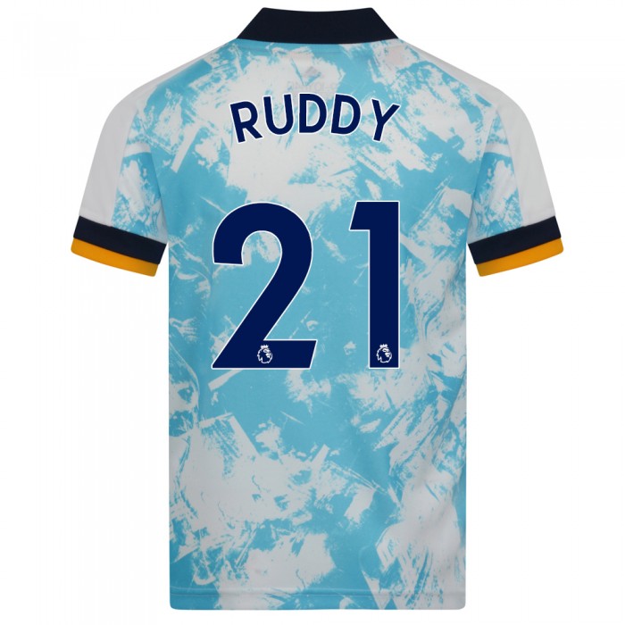 Kinder Fußball John Ruddy #21 Auswärtstrikot Weiß Blau Trikot 2020/21 Hemd