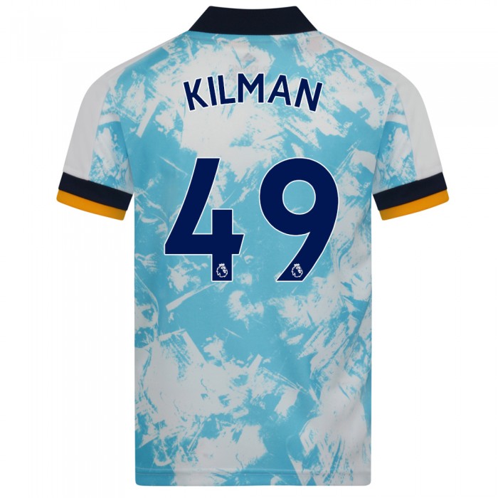 Kinder Fußball Max Kilman #49 Auswärtstrikot Weiß Blau Trikot 2020/21 Hemd