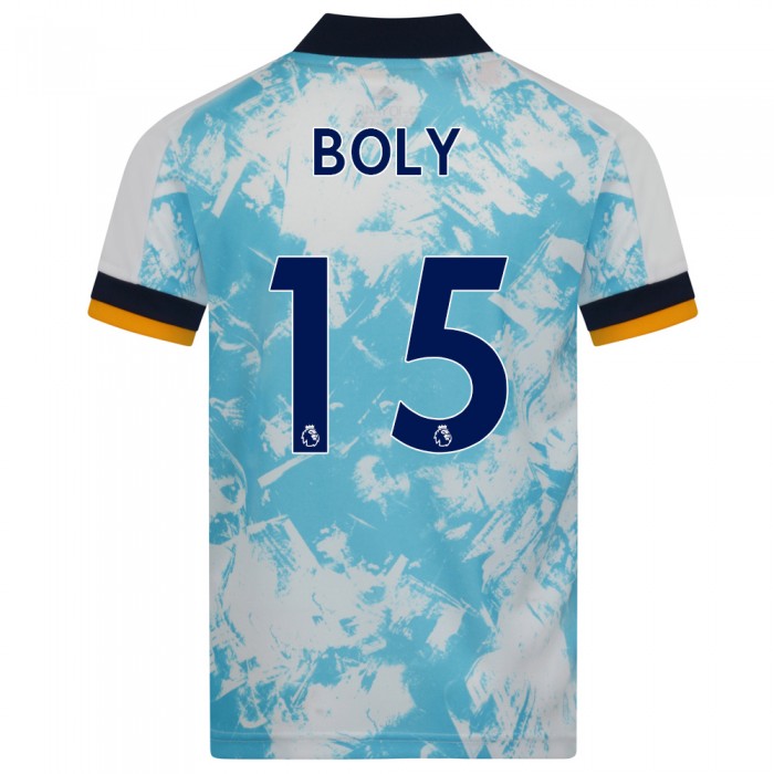 Kinder Fußball Willy Boly #15 Auswärtstrikot Weiß Blau Trikot 2020/21 Hemd