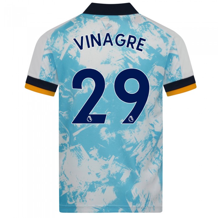 Kinder Fußball Ruben Vinagre #29 Auswärtstrikot Weiß Blau Trikot 2020/21 Hemd