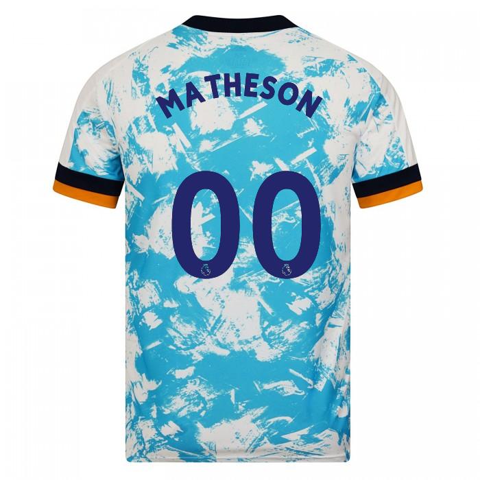 Kinder Fußball Luke Matheson #0 Auswärtstrikot Weiß Blau Trikot 2020/21 Hemd