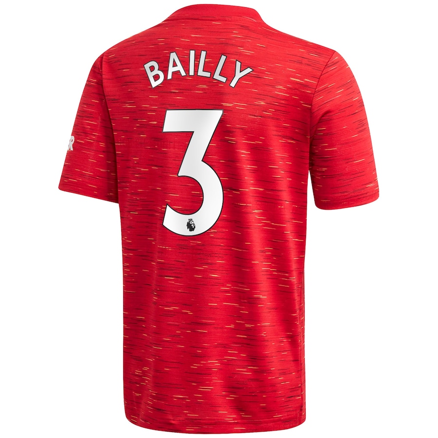 Kinder Fußball Eric Bertrand Bailly #3 Heimtrikot Rot Trikot 2020/21 Hemd