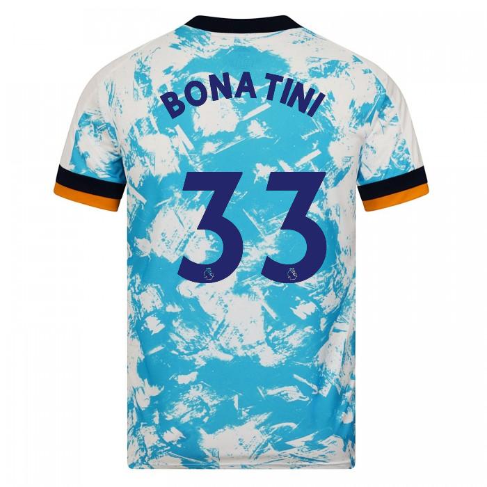 Kinder Fußball Leo Bonatini #33 Auswärtstrikot Weiß Blau Trikot 2020/21 Hemd