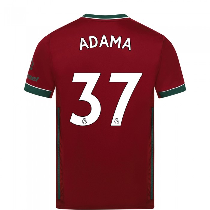 Kinder Fußball Adama Traore #37 Ausweichtrikot Karminrot Trikot 2020/21 Hemd
