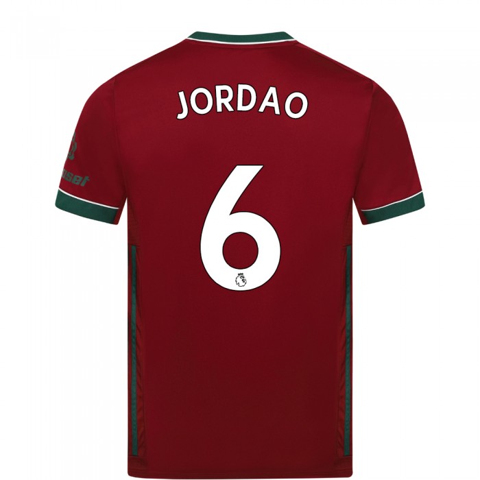 Kinder Fußball Bruno Jordao #6 Ausweichtrikot Karminrot Trikot 2020/21 Hemd