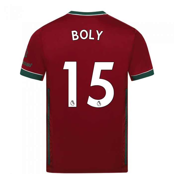 Kinder Fußball Willy Boly #15 Ausweichtrikot Karminrot Trikot 2020/21 Hemd