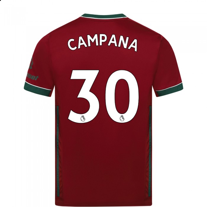 Kinder Fußball Leonardo Campana #30 Ausweichtrikot Karminrot Trikot 2020/21 Hemd